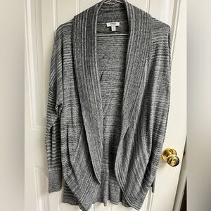 Long grey and white cardigan